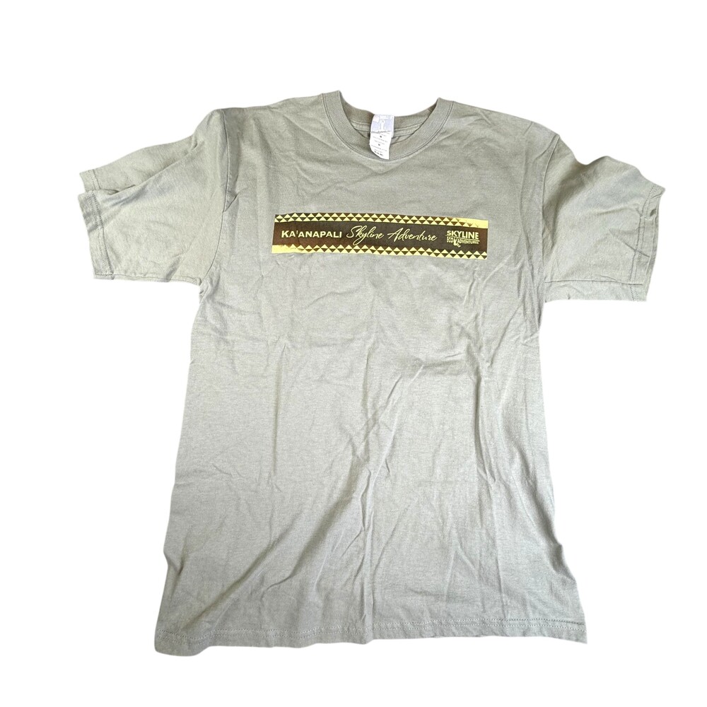 Hanes Beefy-T Shirt Mens Medium Green Ka'anapali Skyline Adventure Graphic Tee